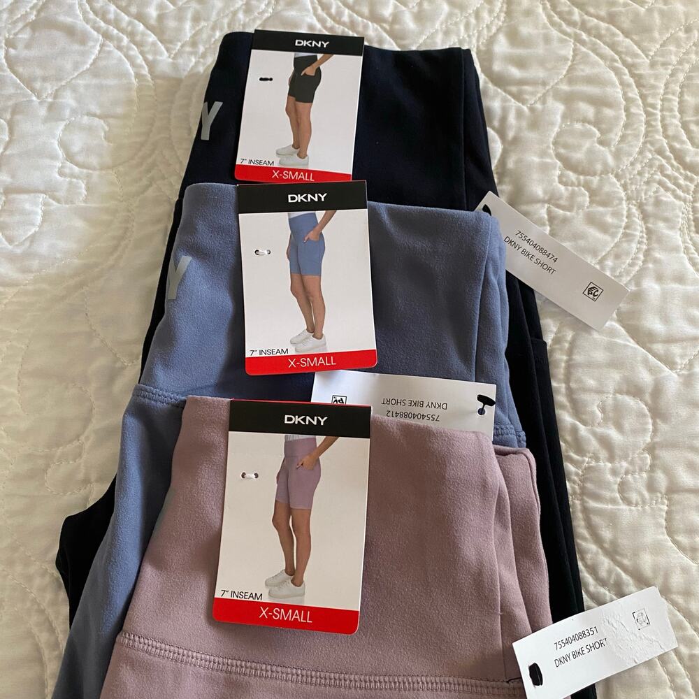 DKNY Biker Shorts Pocket Bundle Of Three XS New With Tags athletic Workout - Picture 4 of 7